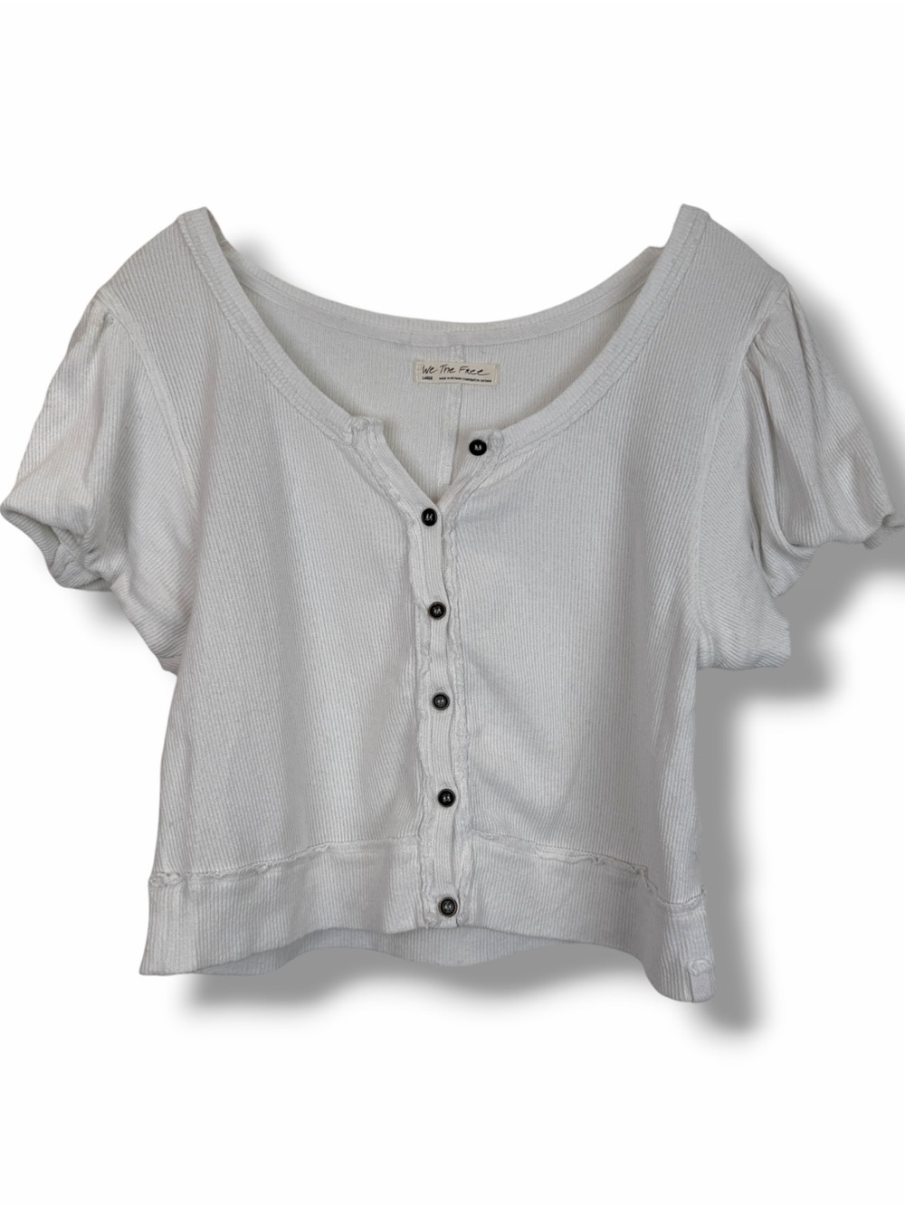 Free People We The Free Molly Tee Shirt in Jasmine White Short Sleeve Scoop Neck - Picture 6 of 10